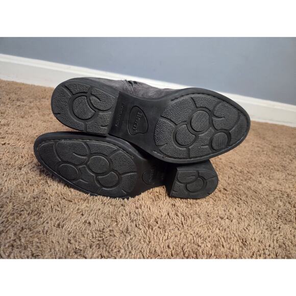 Born fannar suede leather knee high heeled boot riding boots grey 7 - Picture 7 of 9